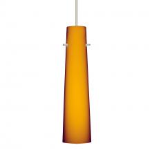  1XT-567480-SN-277 - Besa Camino Pendant Satin Nickel Amber Matte 1x50W Halogen, 277V