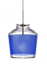 Besa Lighting 1XT-PIC6BL-BR - Besa Pendant Pica 6 Bronze Blue Sand 1x50W Halogen