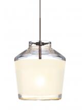 Besa Lighting 1XT-PIC6WH-BR - Besa Pendant Pica 6 Bronze White Sand 1x50W Halogen