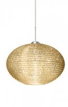 Besa Lighting 1JC-4913GD-SN - Besa Pendant Pape 12 Satin Nickel Gold Glitter 1x75W Medium Base