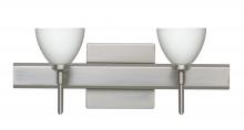 Besa Lighting 2SW-185807-SN-SQ - Besa Divi Wall With SQ Canopy 2SW Opal Matte Satin Nickel 2x40W G9