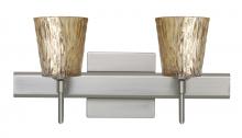 Besa Lighting 2SW-5125GF-SN-SQ - Besa Wall With SQ Canopy Nico 4 Satin Nickel Stone Gold Foil 2x40W G9