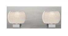 Besa Lighting 2WF-KENOWH-LED-SN - Besa, Keno Vanity, White Sand, Satin Nickel Finish, 2x3W LED