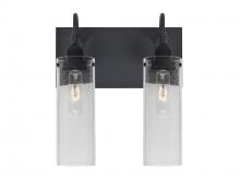 Besa Lighting 2WG-JUNI10CL-BK - Besa Juni 10 Vanity, Clear Bubble, Black Finish, 2x60W Medium Base