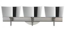 Besa Lighting 3SW-6773MR-SN - Besa Groove Wall 3SW Mirror-Frost Satin Nickel 3x40W G9