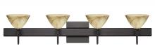 Besa Lighting 4SW-174383-BR-SQ - Besa Wall With SQ Canopy Domi Bronze Mocha 4x40W G9