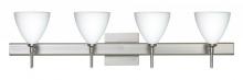 Besa Lighting 4SW-177907-SN-SQ - Besa Wall With SQ Canopy Mia Satin Nickel Opal Matte 4x40W G9