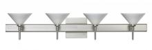 Besa Lighting 4SW-282453-LED-SN-SQ - Besa Wall With SQ Canopy Kona Satin Nickel White Starpoint 4x5W LED