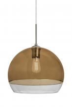 Besa Lighting J-ALLY12AM-EDIL-SN - Besa, Ally 12 Cord Pendant For Multiport Canopy, Amber/Clear, Satin Nickel Finish, 1x