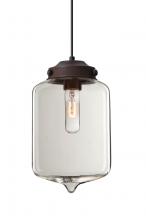  J-OLINCL-BR - Besa Olin Pendant For Multiport Canopy Bronze Clear 1x60W Medium Base T10