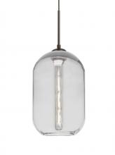  J-OMEGA12CL-EDIL-BR - Besa, Omega 12 Cord Pendant For Multiport Canopies, Clear, Bronze Finish, 1x4W LED Fi