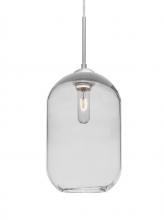  J-OMEGA12CL-SN - Besa, Omega 12 Cord Pendant For Multiport Canopies,Clear, Satin Nickel Finish, 1x60W