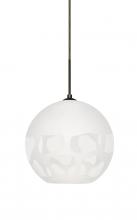 Besa Lighting J-ROCKYWH-LED-BR - Besa, Rocky Cord Pendant For Multiport Canopies, White, Bronze Finish, 1x9W LED