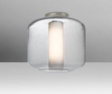 Besa Lighting NILES10COC-SN - Besa Niles 10 Ceiling, Clear Bubble/Opal, Satin Nickel Finish, 1x60W T10