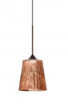 Besa Lighting RXP-5125CF-BR - Besa Pendant Nico 4 Bronze Stone Copper Foil 1x35W Halogen