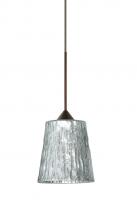  RXP-5125SF-BR - Besa Pendant Nico 4 Bronze Stone Silver Foil 1x35W Halogen