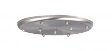 Besa Lighting T39X-SN - Besa 9-Light Round 120V Multiport Canopy, Satin Nickel