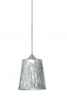  X-5125SF-SN - Besa Pendant For Multiport Canopy Nico 4 Satin Nickel Stone Silver Foil 1x35W Halogen