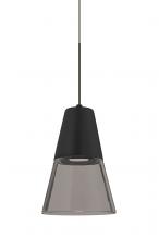 Besa Lighting X-TIMO6BS-LED-BR - Besa, Timo 6 Cord Pendant For Multiport Canopies,Smoke/Black, Bronze Finish, 1x9W LED