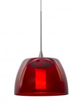 Besa Lighting XP-SPURRD-SN - Besa Spur Cord Pendant, Red, Satin Nickel Finish, 1x35W Halogen