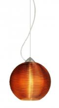 Besa Lighting 1KX-461682-LED-SN - Besa Kristall 8 Pendant Satin Nickel Amber 1x9W LED