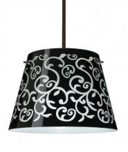 Besa Lighting 1KT-4340BD-BR - Besa Stem Pendant Amelia 15 Bronze Black Damask 3x100W A19