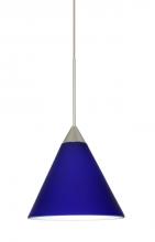 Besa Lighting 1XP-5121CM-SN - Besa Pendant Kani Satin Nickel Cobalt Blue Matte 1x50W Halogen