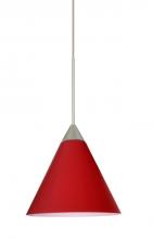 Besa Lighting XP-5121RM-SN - Besa Pendant Kani Satin Nickel Ruby Matte 1x50W Halogen