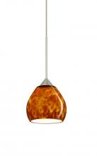 Besa Lighting 1XC-560518-SN - Besa Pendant Tay Tay Satin Nickel Amber Cloud 1x50W Halogen