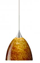 Besa Lighting 1XT-757018-SN - Besa Pendant Sasha Satin Nickel Amber Cloud 1x50W GY6.35