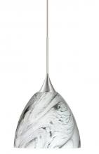 Besa Lighting 1XC-7570MG-SN - Besa Pendant Sasha Satin Nickel Marble Grigio 1x50W GY6.35