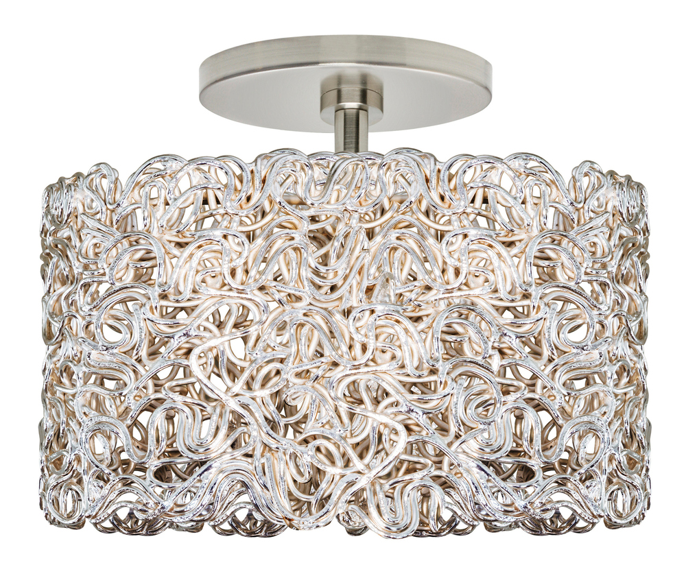 Ceiling 10" Spaga Gold Satin Nickel E26 120v LED A19 10W x 3