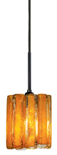 Stone Lighting PD162AMBZRT6BRD - Pendant Xylo Amber Glass Bronze Red Cord 120v 60w Retro Edison