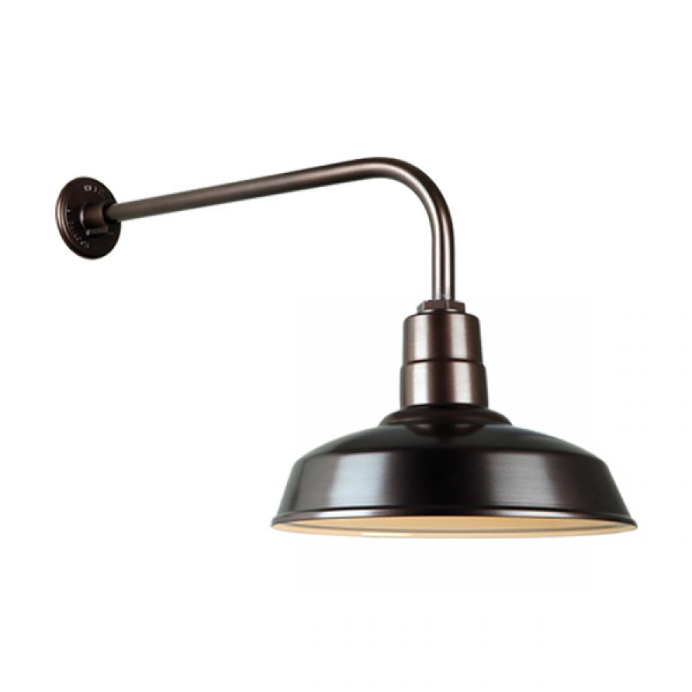 14" Gooseneck Light Warehouse Shade, QSNB-13 Arm