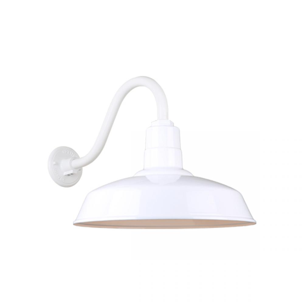 18" Gooseneck Light Warehouse Shade, QSNB-42 Arm