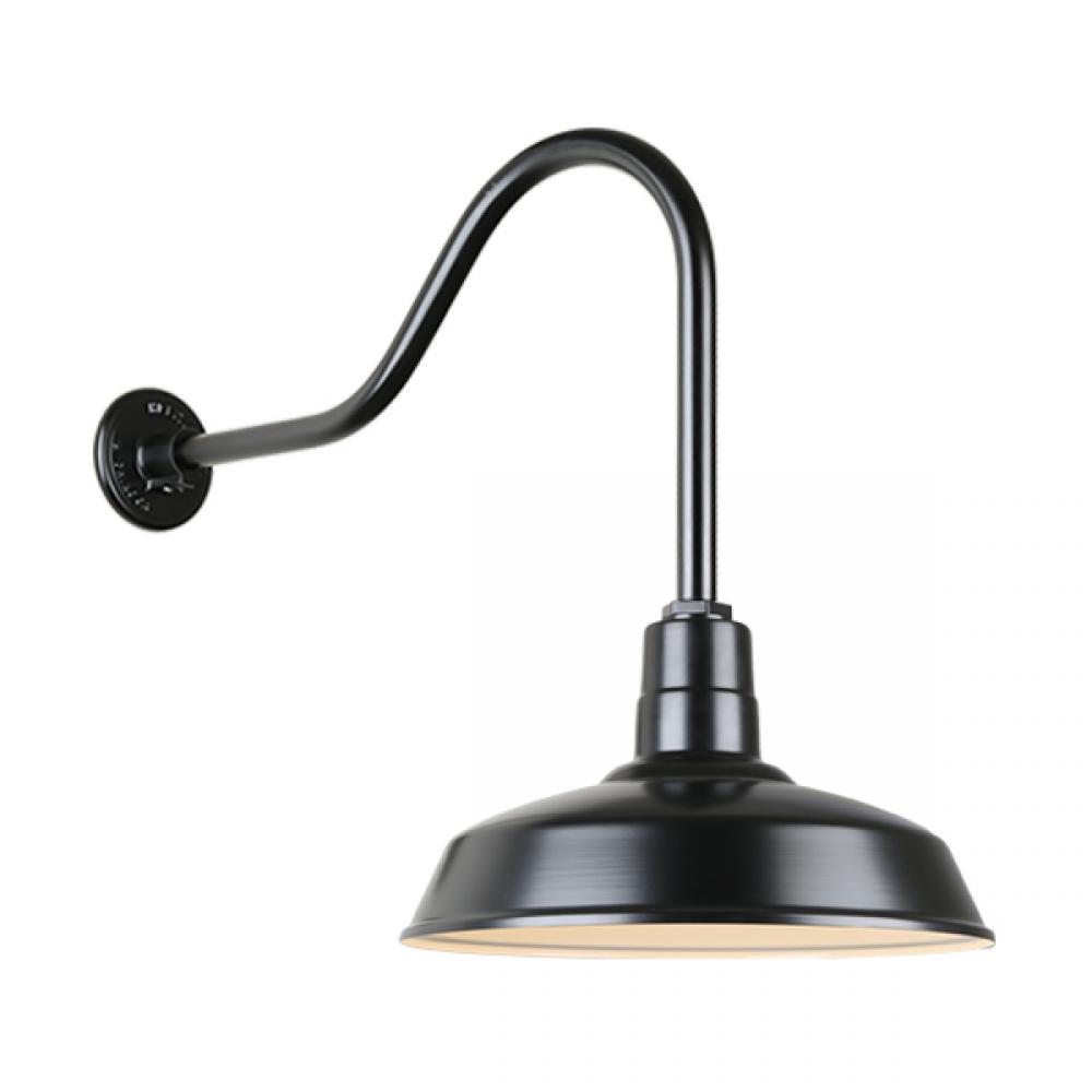 16" Gooseneck Light Warehouse Shade, QSNHL-H Arm