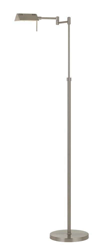 Clemson Metal LED 10W, 780 Lumen, 3K Pharmacy Swing Arm Adjustable Floor Lamp With Dimmer Switch