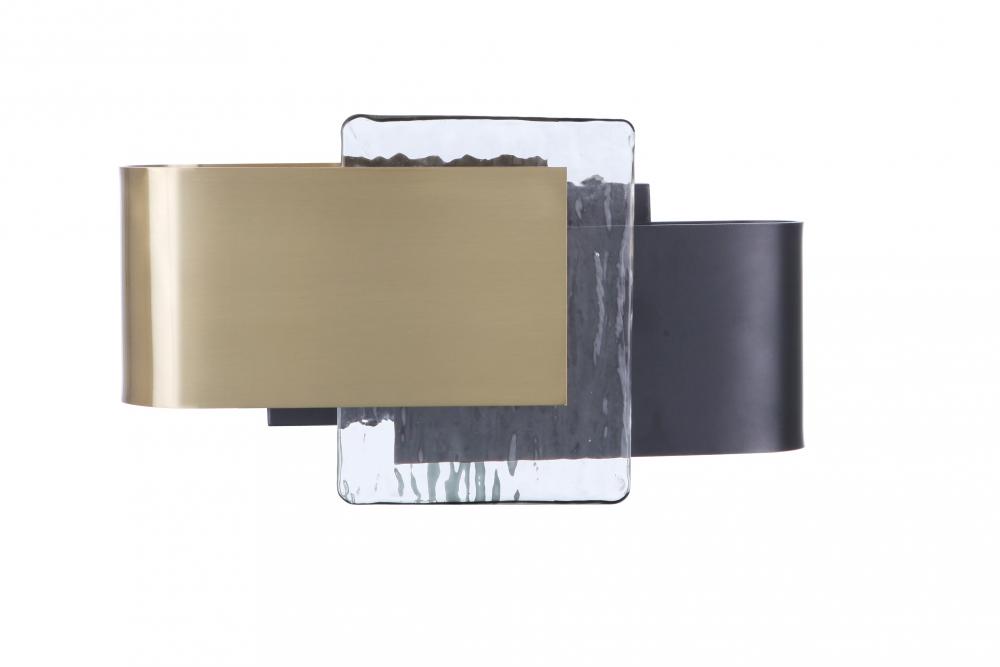 Harmony 1 Light LED Wall Sconce in Flat Black/Satin Brass