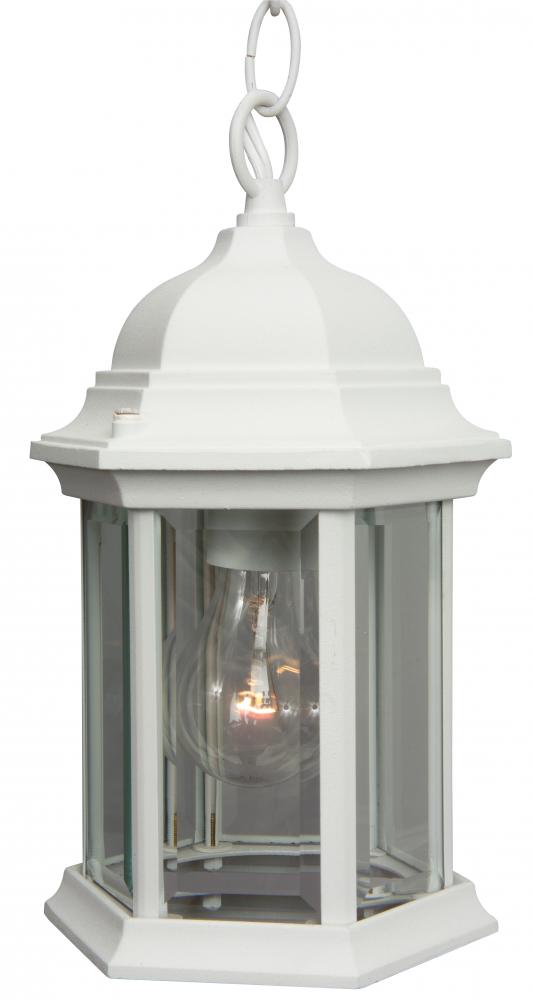 One Light Matte White Hanging Lantern