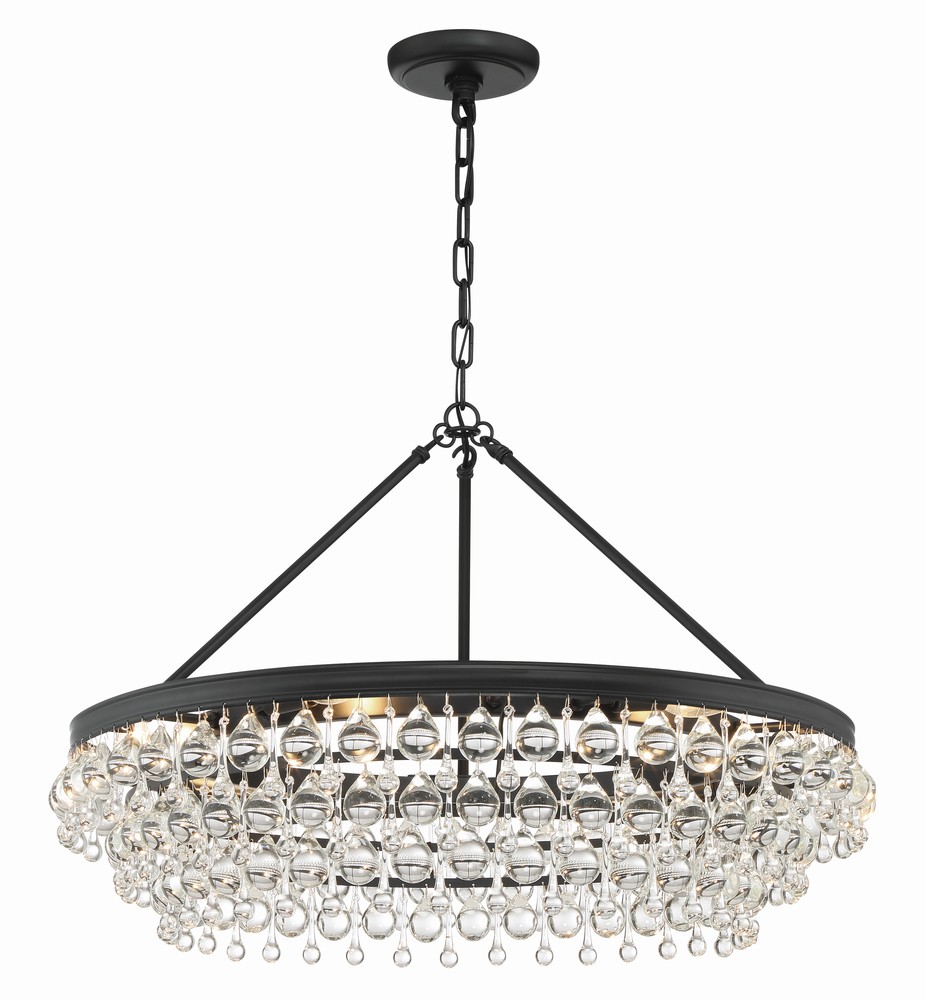 Calypso 6 Light Matte Black Chandelier