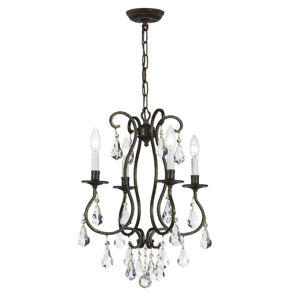 Ashton 4 Light Swarovski Strass Crystal English Bronze Mini Chandelier