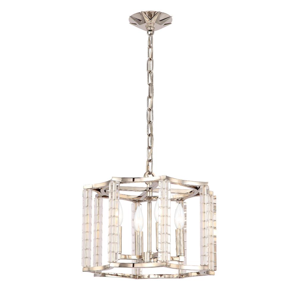 Carson 4 Light Polished Nickel Mini Chandelier