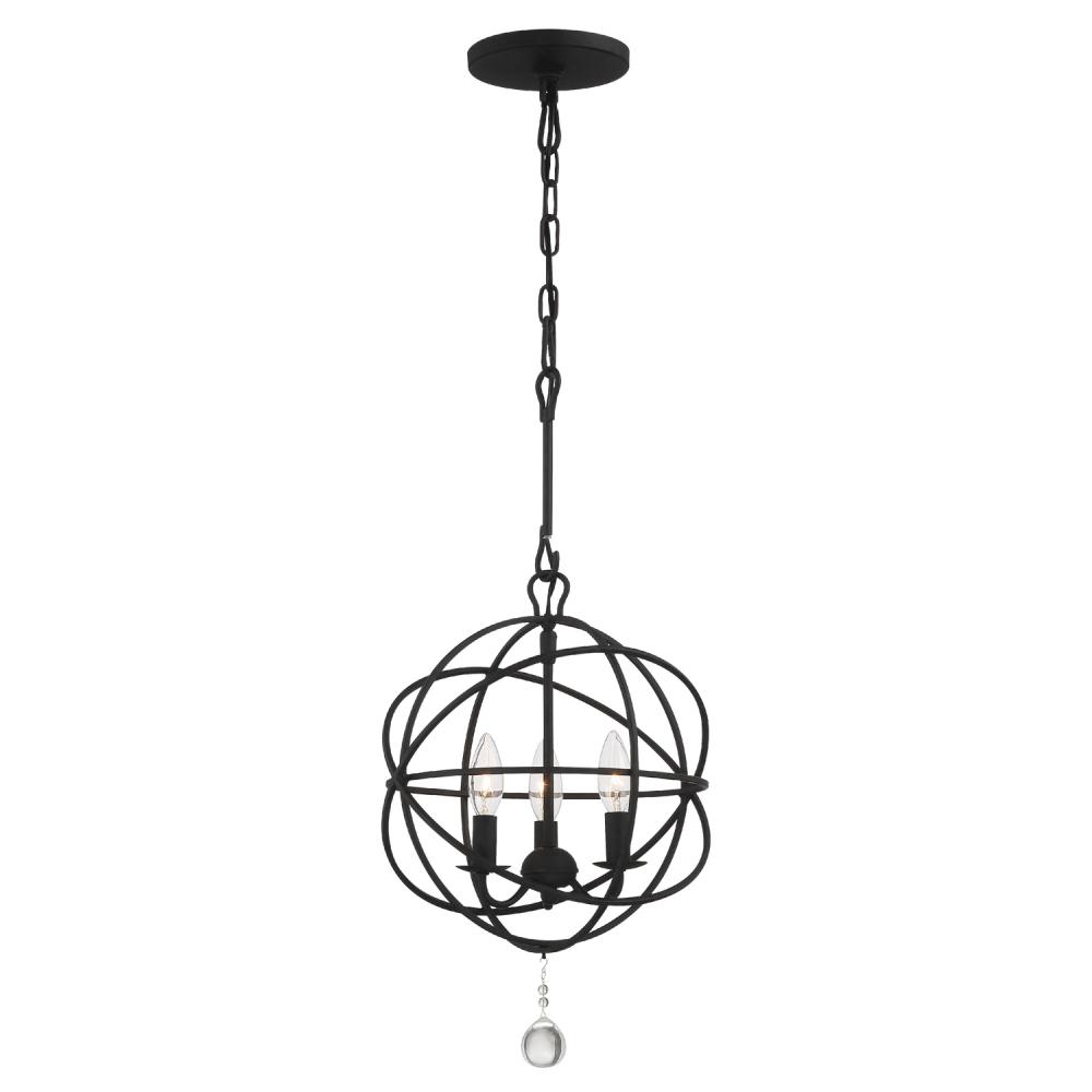 Solaris 3 Light Black Mini Chandelier