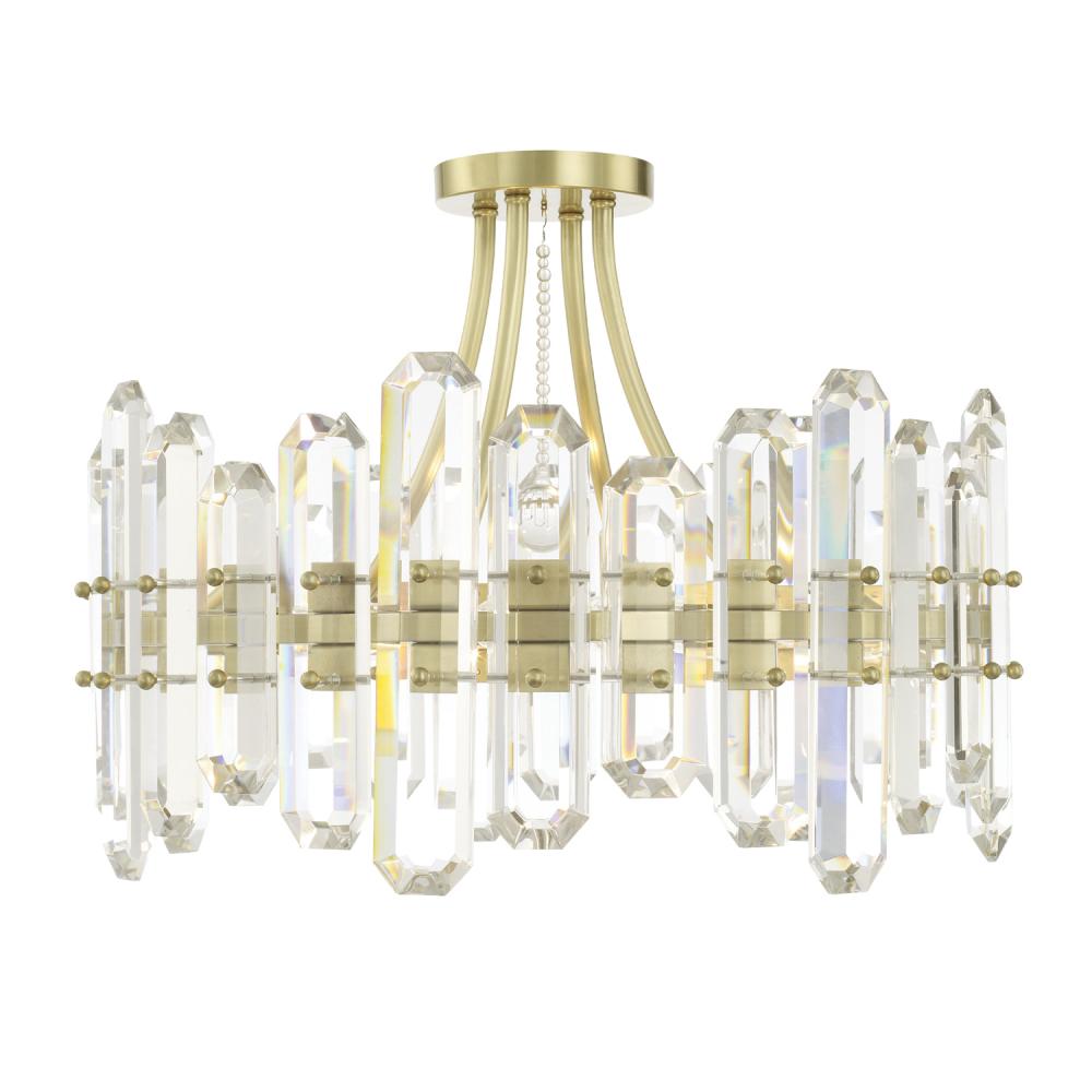 Bolton 4 Light Aged Brass Semi Flush Mount