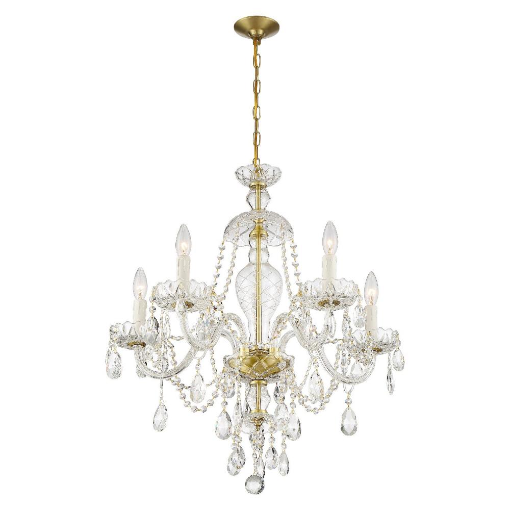 Candace 5 Light Polished Brass Chandelier