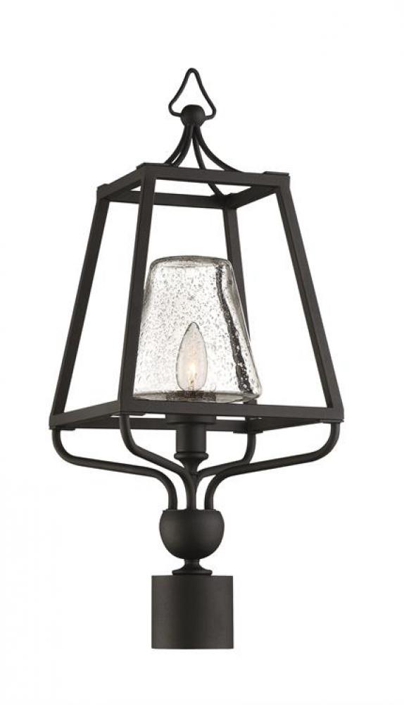 Libby Langdon for Crystorama Sylvan Outdoor 1 Light Black Forged Small Post