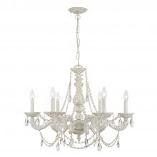 Crystorama 5026-AW-CL-S - Paris Market 6 Light Swarovski Strass Crystal Antique White Chandelier