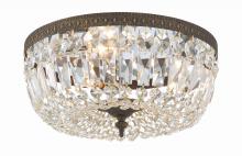 Crystorama 714-EB-CL-SAQ - Crystorama 3 Light Spectra Crystal English Bronze Flush Mount