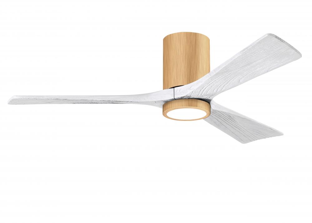 Irene-3HLK three-blade flush mount paddle fan in Brushed Pewter finish with 52” solid walnut ton