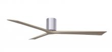  IR3H-BN-GA-72 - Irene-3H three-blade flush mount paddle fan in Brushed Nickel finish with 72” Gray Ash tone blad